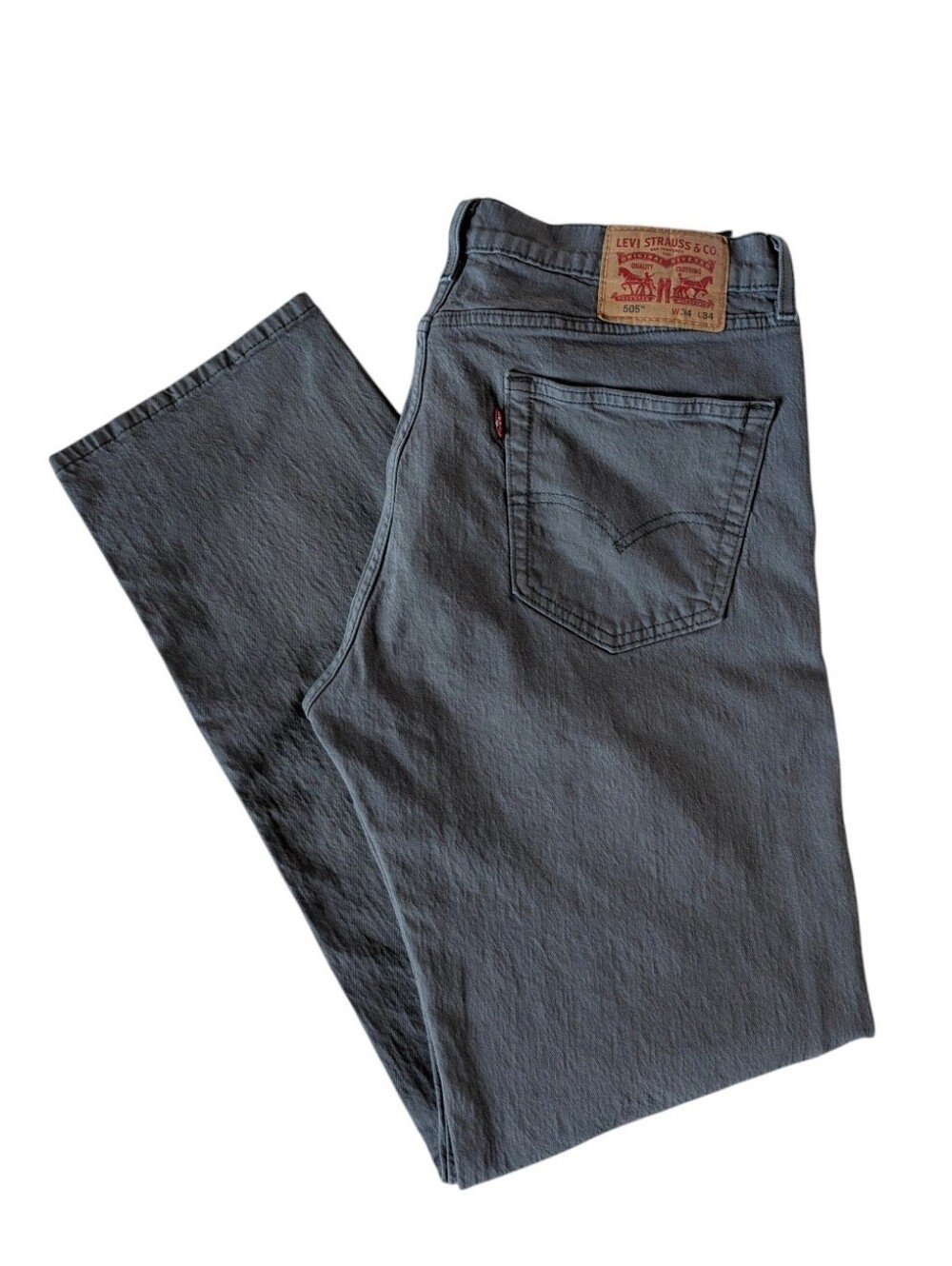 Levi's 505 34x34 Straight Leg Jeans Stone Gray Classic Neutral Streetwear School
